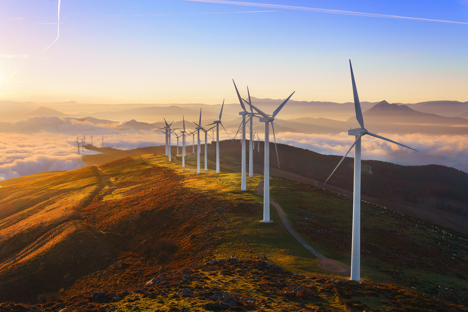 turbine eoliene din parcul eolic Oiz